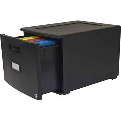 Storex Plastic 1-Drawer Mobile File Cabinet, Letter/Legal, Black (61265A01C)