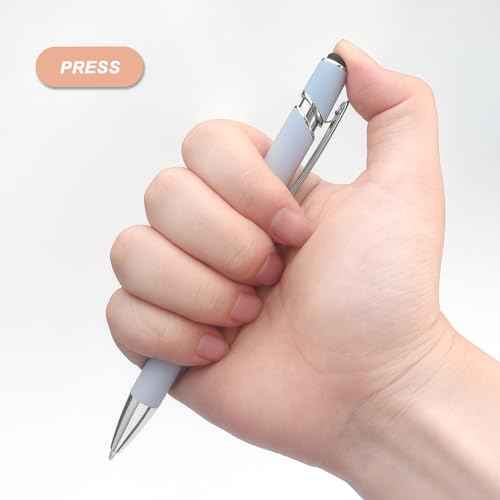 Bribobo Ballpoint Pen 2-in-1 Stylus Retractable Ballpoint Pen with Stylus tip, Metal Stylus Pen for Touch Screens, 1.0 mm Black Ink (Pastel Color) 6 Pack