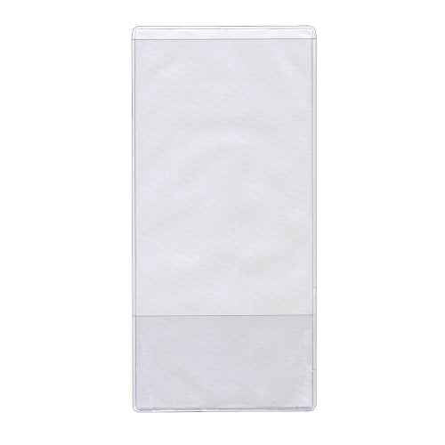 StoreSMART - Brochure Holder with Business Card Pocket - Clear Vinyl Plastic - 25 Pack - 8 3/4" x 4" - RE9414-25