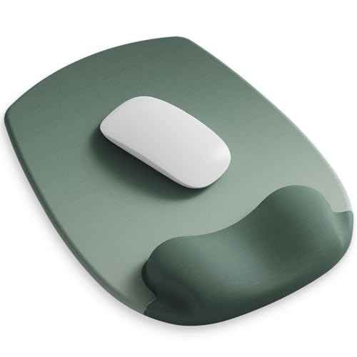 ErgoFlow Gel Wrist Rest Mouse Pad - Ergonomic Cushion for Desk, Cute Aesthetic Computer Decor for Women; Small Mousepad Mat&Laptop Pads - Office, Home Support & Ergo Accessories Supplies(03Sage Green)