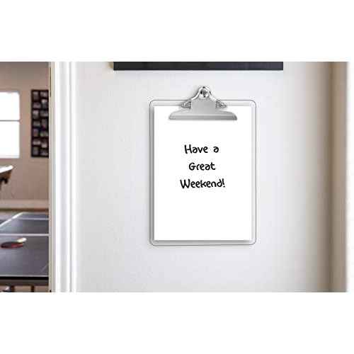 Plastic Transparent Clipboards (Set of 6) Multi Pack Clipboard | Strong 12.5 x 9 Inch | Holds 100 Sheets! Acrylic Clipboards with Big Clips | School Supplies for Kids, Teachers, College Students