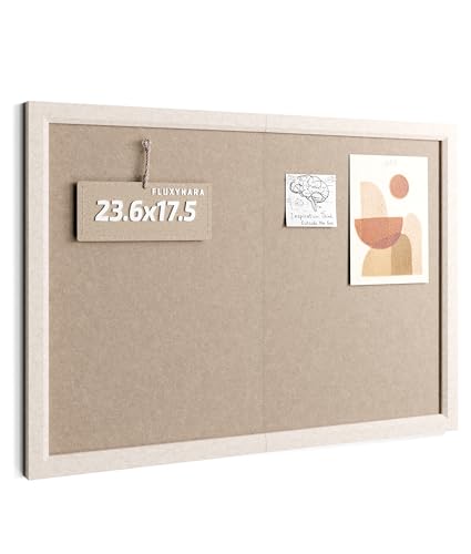 Fluxynara Khaki Felt Bulletin Board 23.6 x 17.5 Inches Foldable Modern Office Decor