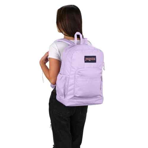 JanSport Cross Town Plus Backpack - Large Main Compartment, Side Water Bottle Pocket, 15-Inch Padded Laptop Sleeve - Pastel Lilac