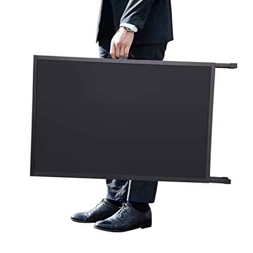 Heavy Duty Slide-in Folding Sandwich Board A-Frame Sidewalk Sign 24x36 Inch Black Coated Steel Metal Double-Sided Pavement Sign (Frame only)