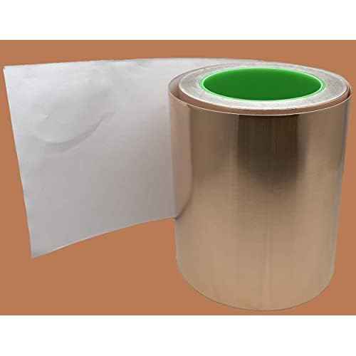 Premium Grade Thick Dual Conductive Copper Foil Tape 5.25 inches Width, .086mm Thick, 50 feet roll with Conductive Adhesive Superior Electrical Conductivity