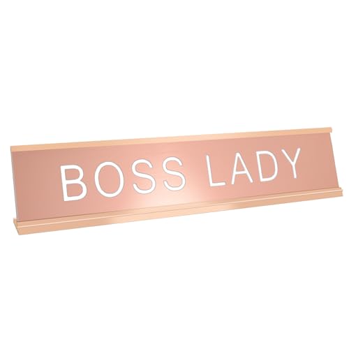 Toplusesse Boss Lady Desk Sign Rose Gold Office Decor Gift for Women - Funny Nameplate