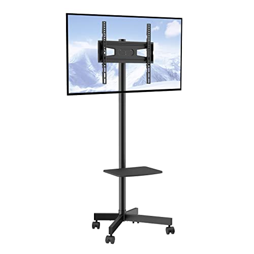 VEVOR Mobile TV Stand with Wheels 23-60" TV, Adjustable Height, 88 lb, Tray Option Included