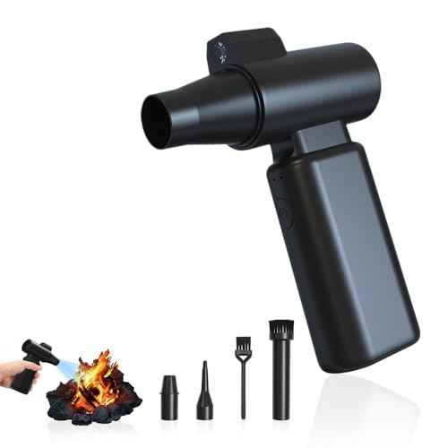 Compressed Air Duster,3 Gear Adjustable Electric Air Duster Cordless,Jet Dry Blower Replace Air Can - No Canned Air Duster,Rechargeable Air Blower, Violent Fan,Brushless Motor