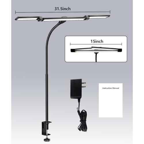 Architect Clamp Lamp - Adjustable LED Desk Light with 3 Color Temperatures, 10 Brightness Levels, Eye-Caring Task Lighting for Office, Studio, Drawing Table