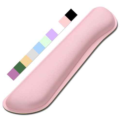Dapesuom Enlarge Keyboard Wrist Rest, Cute Memory Foam Keyboard Wrist Cushion for Computer Desk Mats Support, Typing Pain Relief Ergonomic Mouse Pad Rests with Non-Slip Base for Gaming, Laptop, Pink