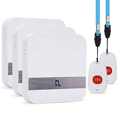 Caregiver Pager, FullHouse Wireless Emergency Button for Elderly, IP55 Waterproof, Call Button Panic Button for Home/Patient/Disabled