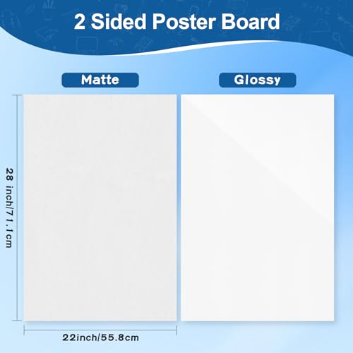 VinTS 60 Pack White Poster Boards 22x28 Inches - Double-Sided, Acid-Free Paper for Projects