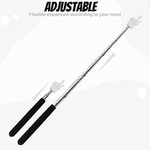 2Pcs Telescopic Teachers Pointer, Extendable Hand Pointer Finger Pointer Stick, Mini Retractable Classroom Pointer for Elementary School Kindergarten Teacher, Classroom Supplies (Black)