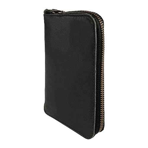 Hide & Drink, Zippered Journal Cover for Moleskine Notebook, Pocket Size (3.5 x 5.5 in. Notebook NOT Included) Full Grain Leather, Handmade, Charcoal Black