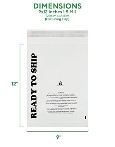 GPI 9x12 Self Seal Poly Bags 100 Pack 1.5 Mil for A4 Letter Paper - Durable, Tear-Resistant Packaging