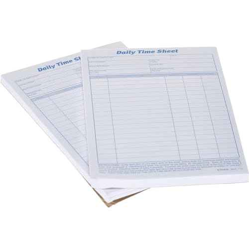 TOPS Daily Employee Time And Job Sheet, 6 x 9.5 Inches, 100 Sheets per Pad, 2 Pads/Pack (30041)