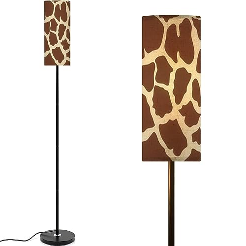 Modern Abstract Modern Giraffe Seamless Pattern Animals Trendy Colorful Floor lamp Minimalist Standing Lamps Metal Pole Lamp Tall Lamps with Linen Shade Foot Switch for Living Room Bedroom