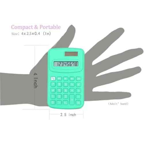 Basic Calculator Dual Power 8 Digit Silicone Button Desktop Calculator (A, Set of 24)