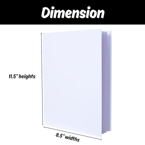 24 Count Blank Hardcover Books for Kids to Write Stories8.5x11 inch Hardcover Blank Sketchbooks Journal -Unlined Page Make Your Own Book for DIY, Classroom (18 Sheets / 36 Pages, White)