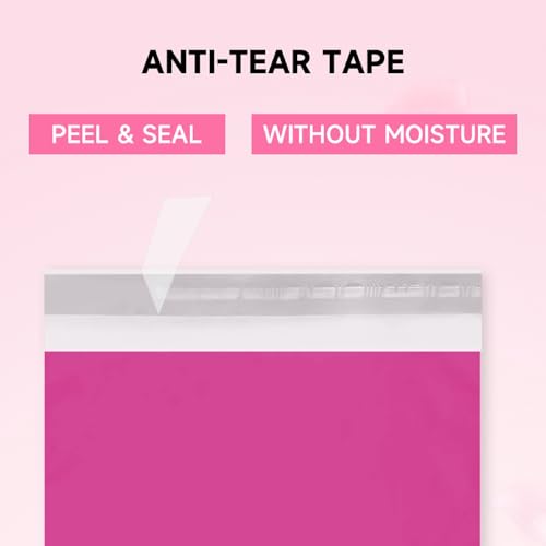 Pink Poly Mailers 14.5X19 100 Pack, Strong Adhesive Shipping Envelopes for Clothing/Shirt, Poly Bags for Small Businesses, Waterproof Mailing for Shipping, Packages Bags