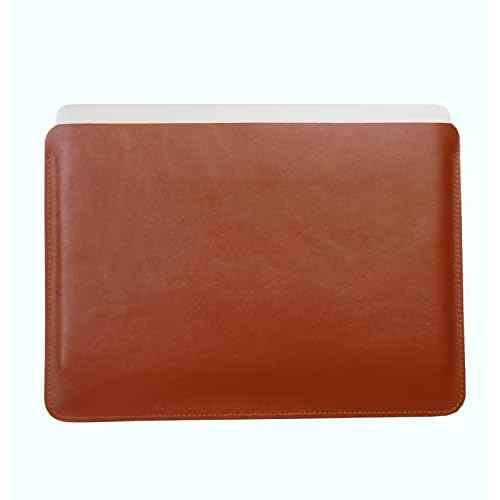 Genuine Leather Mac Sleeve for 13-inch MacBook Air 2018-2023 M1 M2 A2337 A2179 A1932 2018-2021, MacBook Pro M1/A2338 A2251 A2289 2016-2023, 12.9 iPad Pro case Bag Handmade Cognac