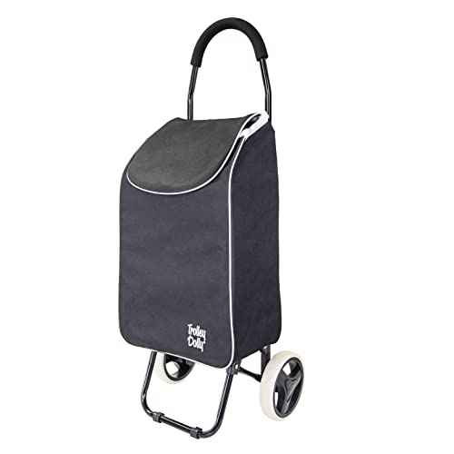 dbest products Trolley Dolly Sport ? Foldable Grocery Cart on Wheels ? Multi Use Rolling Cart with Removable Bag and Hand Truck Dolly Function, Black