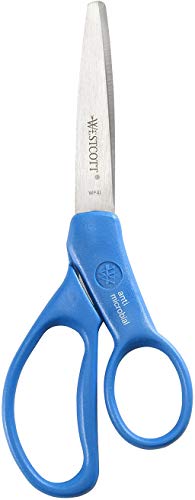 Westcott GEM Crystal-Design Student Scissors 7-Inch for Kids & Teens - Ambidextrous Classroom Craft Tool