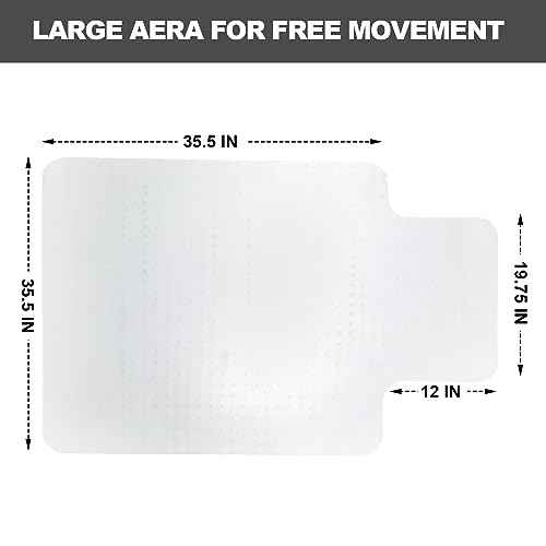 Chair Mat for Carpet- Low Pile (1/4" Thick) Carpet Protector for Office Gaming Computer Desk Chair. Heavy Duty Desk Chair Mat for Carpeted Floors, Semi Transparent (for Carpet Floor)