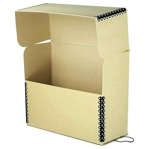 Lineco Archival Document Storage Box with Metal Edge, Acid-Free Tan Boxboard, Organize and Store Files, Prints, Photos, Legal-Sized Case 15.5" x 10.5" x 5" Wide, Pack of 2