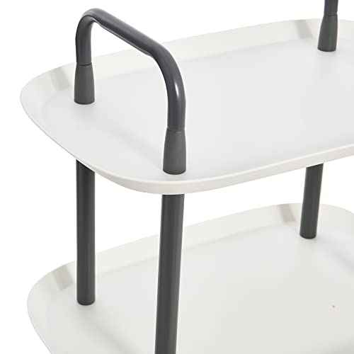 Main + Mesa Modern Plastic and Metal 3-Tier Trolley, White and Dark Grey