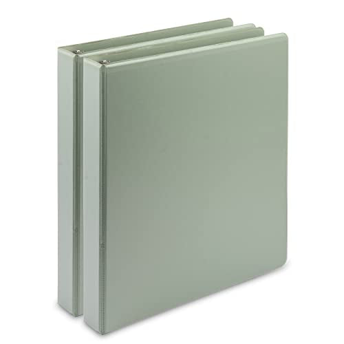 Samsill 1-Inch Eco-Friendly Biobased View Binder - Sage Green, 2 Pack