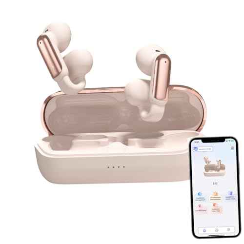 AI Translation Earbuds Powered by ChatGPT, Real Time 3-in-1 Free-Clip AI Translator Earbuds(165+ Languages)Intelligent Noise Reduction Language Translator Earphones for International Travel (Rosegold)