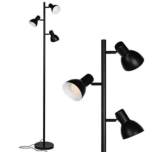 Brightech Ethan Dimmable Floor Lamp for Bedroom Reading & Living Room Decor - Modern LED Tall Tree Lamp for Offices - Black
