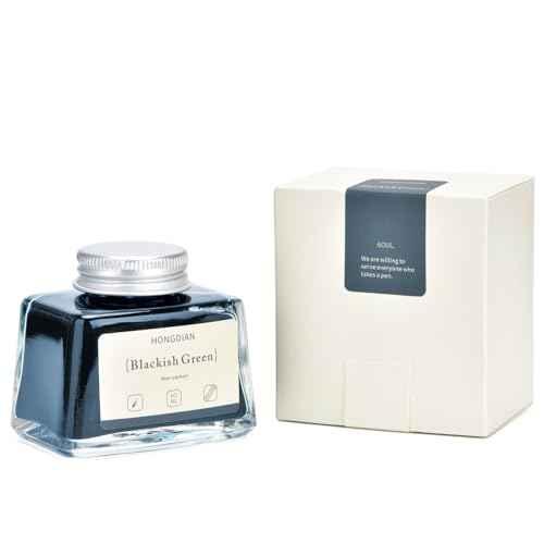 Asvine Hongdian Fountain Pen Bottled Ink Blackish Green, 60ml Fountain Pen Bottled Ink, Non Carbon
