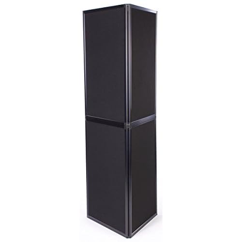 Displays2go Portable Display Panel System, Includes 6 Show Panels, Folding Design, Hook & Loop-Receptive Fabric ? Black (T6PNLBK)