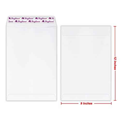 300 Pack 9x12 White Catalog Envelopes Peel & Seal Security Mailing Envelopes 120GSM Kraft Paper self Seal Envelopes for Invitations Papers Photos Documents Pictures Papers Files