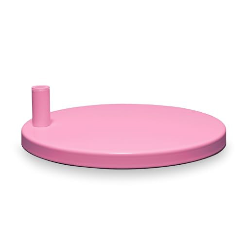 Neatfi 9.84" Diameter Round Weighted Base, 19.62 Pounds, Compatible with Desk Lamps and Magnifying Lamps for Home Office Use (Pink)