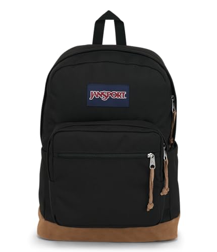 JanSport Right Pack Backpack Black - Durable Daypack with 15-Inch Laptop Sleeve