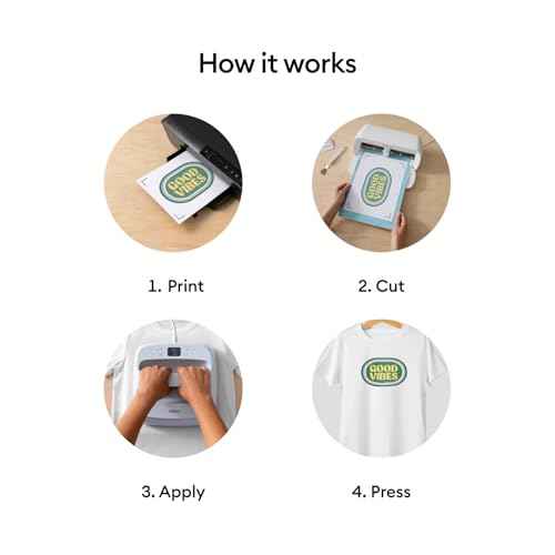 Cricut Printable Iron-On for Light Fabrics, 20 sheets (8.5" x 11") - Print HTV Compatible with Inkjet Printers - For Joy Xtra, Explore, & Maker Machines