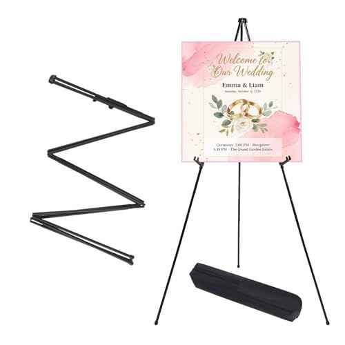 MXG Large Easel Stand for Signs & Poster Display ,66"Black portable Foldable Metal Tripod for Wedding, exhibition, painting£¬commercial event display? Holds up to 10 lbs