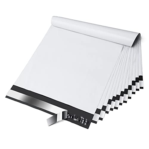 Fuxury White Poly Mailers 10x13 Inch - Pack of 100 Shipping Bags for Clothes