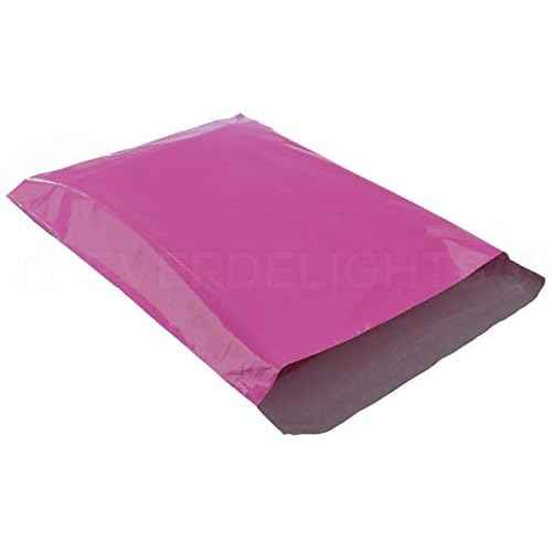 CleverDelights 14.5" x 19" Magenta Poly Mailers - 500 Pack - Strong Self-Sealing Postal Shipping Envelopes - Large 14.5x19 Inch