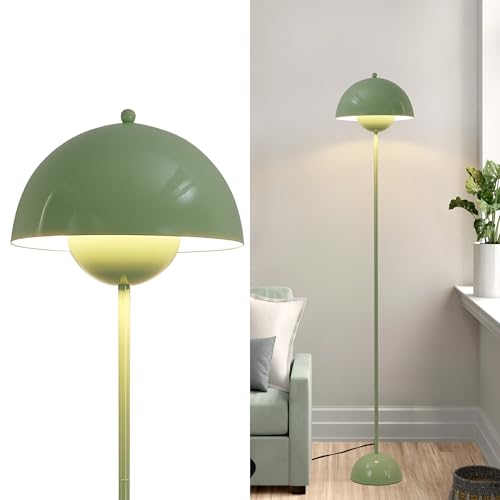 Modern Flowerpot Floor Lamp for Living Room, Industrial Tall Standing Lamp for Bedroom, Metal Shade Reflecting Light Reading Floor Lamp for Bedroom, Nursery Room, Corner(Green)