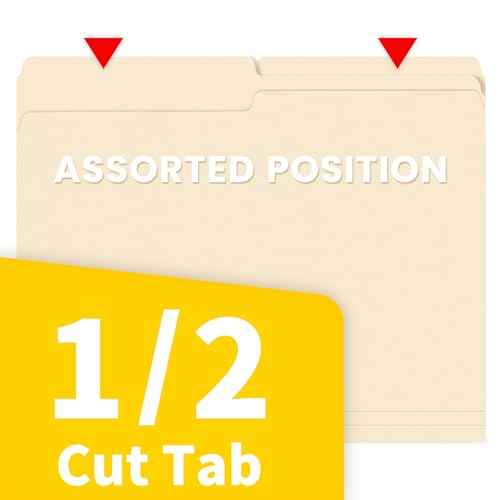 SUNEE File Folders, 30 Pack Manilla Folders 8.5 x 11, 1/2 Cut Tab for Easy Labeling and Organization, Durable Standard Paper for Home, Office, School Filing