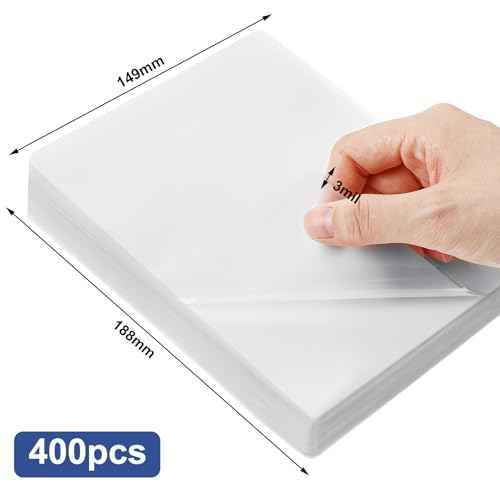 Cindeer 400 Pack 5.8 x 7.4 Inch Thermal Laminating Pouches Back to School 3 Mil Clear Laminating Sheets Plastic Paper Hot Glossy Laminator Pouches School Office Supplies for Letter Photo Card ID Badge