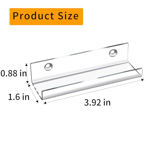 Jansburg 6 Pack Wall Mount Vinyl Record Shelves - Clear Acrylic Floating Album Holders, 4 Inch