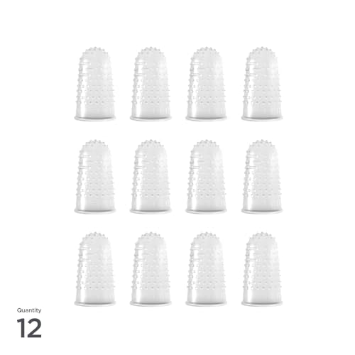 Lee Micro Gel Fingertips Medium Size 11.50, 0.63" Diameter - Clear, Durable, Latex-Free, 12 Protectors