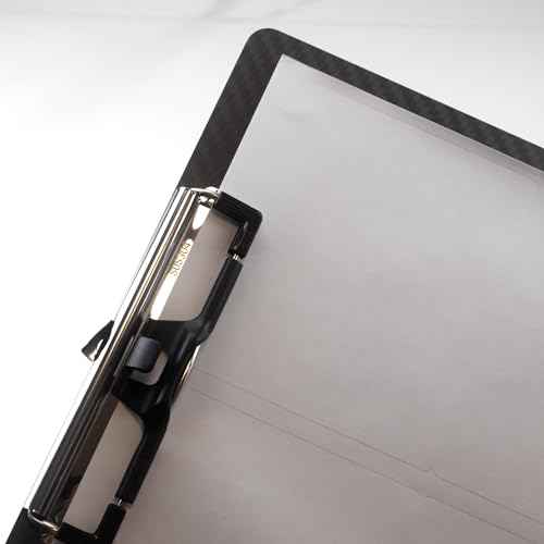 Carbon Fiber Clipboard with Pen Holder,Dry Carbon Fiber Clipboard with 304 Stainless Steel Low Profile Clip,3k Twill Carbon Fiber Clip Board 8.5¡¿11 A4 Letter Size