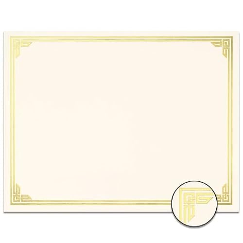 PaperDirect Gold on White Classic Specialty Certificates, 8¨ö x11, Foil Accents, 50 Count, Certificates And Awards Paper, For School, Work, Diplomas & Award Certificates