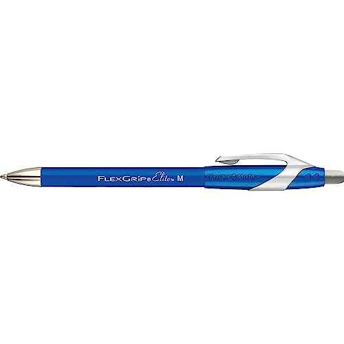 Paper Mate 85581 FlexGrip Elite Retractable Ballpoint Pens, Medium Point, Blue, 12 Count